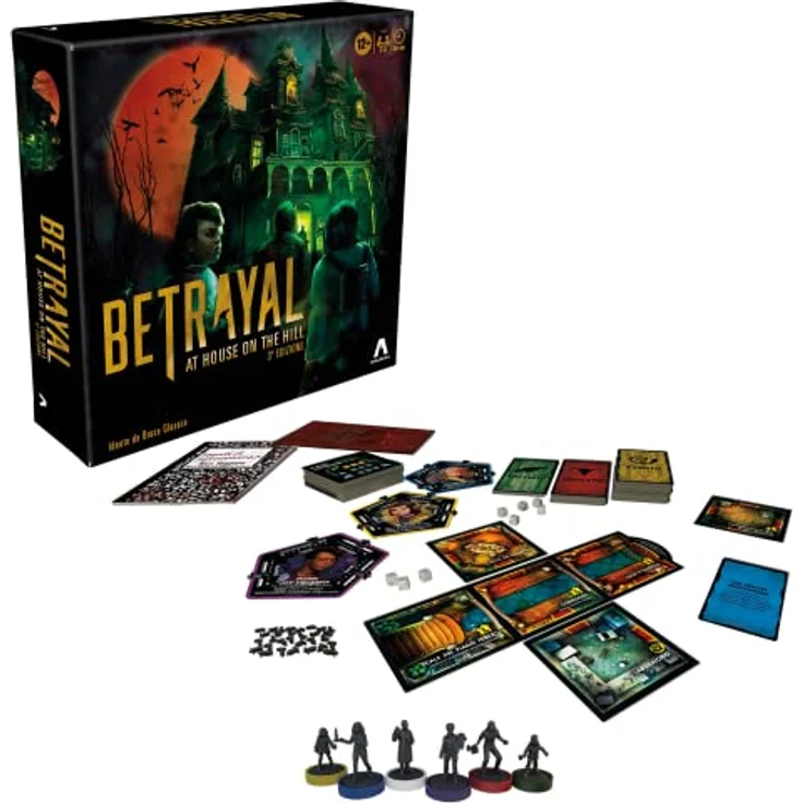 Avalon Hill Betrayal at House On The Hill, Mehrfarbig, One Size - Strategie- und Kooperationsspiel mit gruseligen Szenarien und hochdetaillierten Figuren – Bild 3