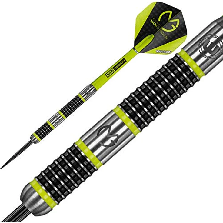 WINMAU Michael Van Gerwen MvG Aspire, 23g Profi Wolfram Steeltip Dartpfeile Set mit Nylon-Schäften und Prism Delta Flights – Bild 2