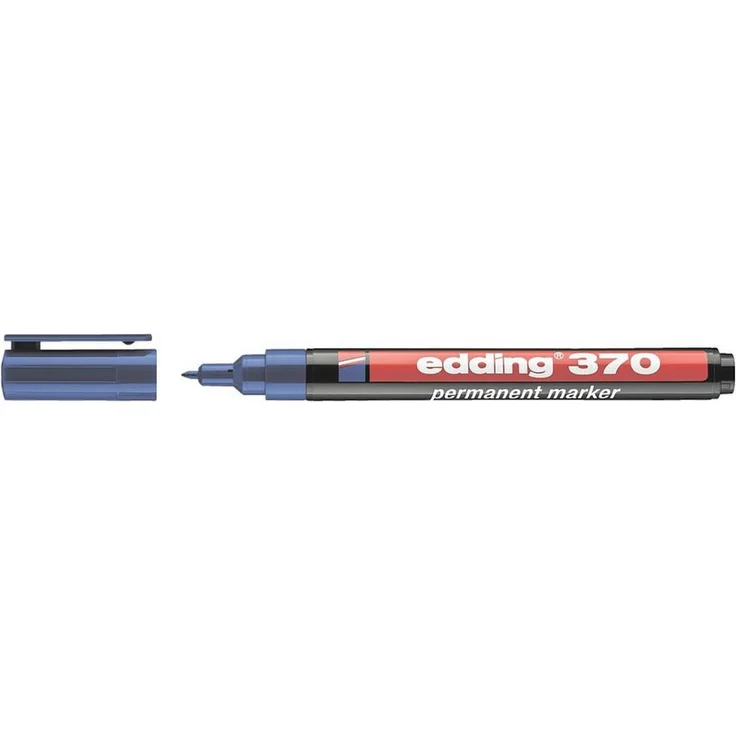 Edding Permanentmarker 370, fein für fast alle Materialien, 1,0 mm Strichstärke, wasserfest, lichtbeständig, geruchsarm, xylolfrei, schnelltrocknend, Kunststoffgehäuse – Bild 1