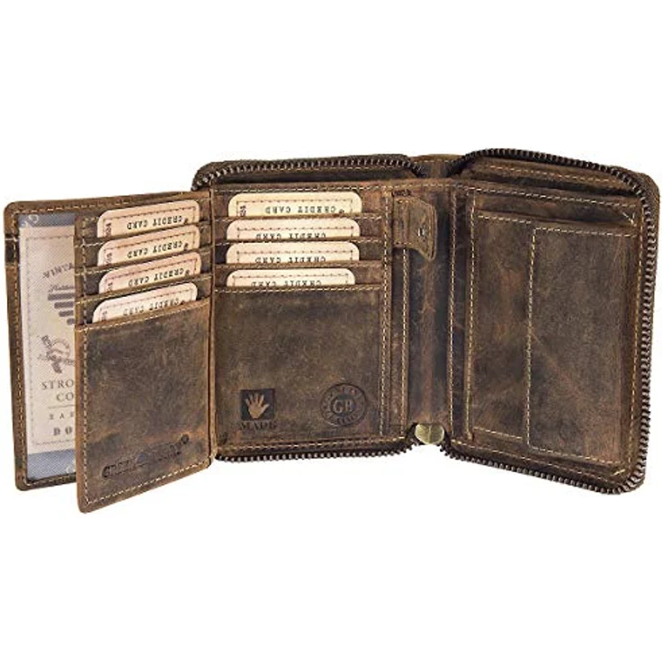 Greenburry Geldbörse Vintage Sternzeichen, Leder mit geprägtem Motiv, braun – Bild 4