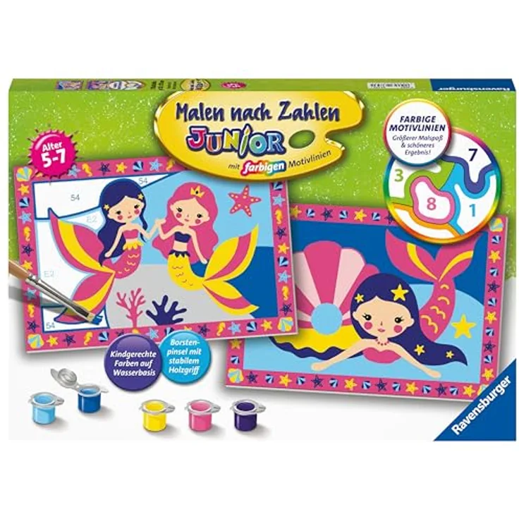 Ravensburger Malen nach Zahlen 23753 - Bezaubernde Meerjungfrauen - Kinder 5 - 7 Jahre