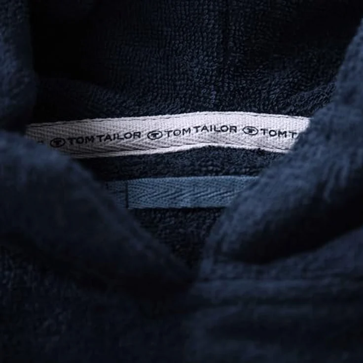 TOM TAILOR Junior Surf Poncho, 140-158cm, Kuscheliger Frottier-Poncho aus 100% Baumwolle in Blau (Dark Navy), mit Kapuze und Bauchtasche – Bild 2
