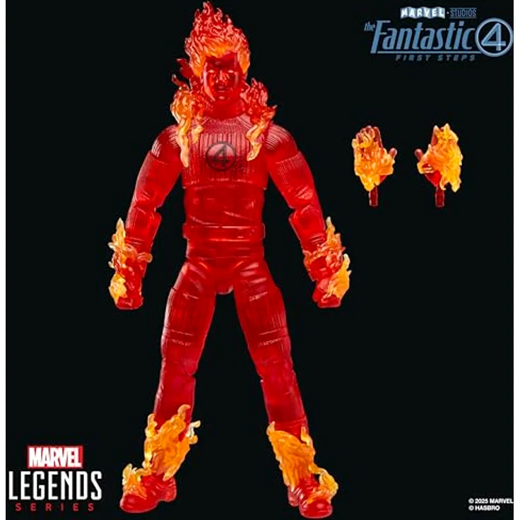 Hasbro The Fantastic Four: First Steps Marvel Legends Actionfigur Human Torch, 15 cm, vollbeweglich mit 2 austauschbaren Händen – Bild 9