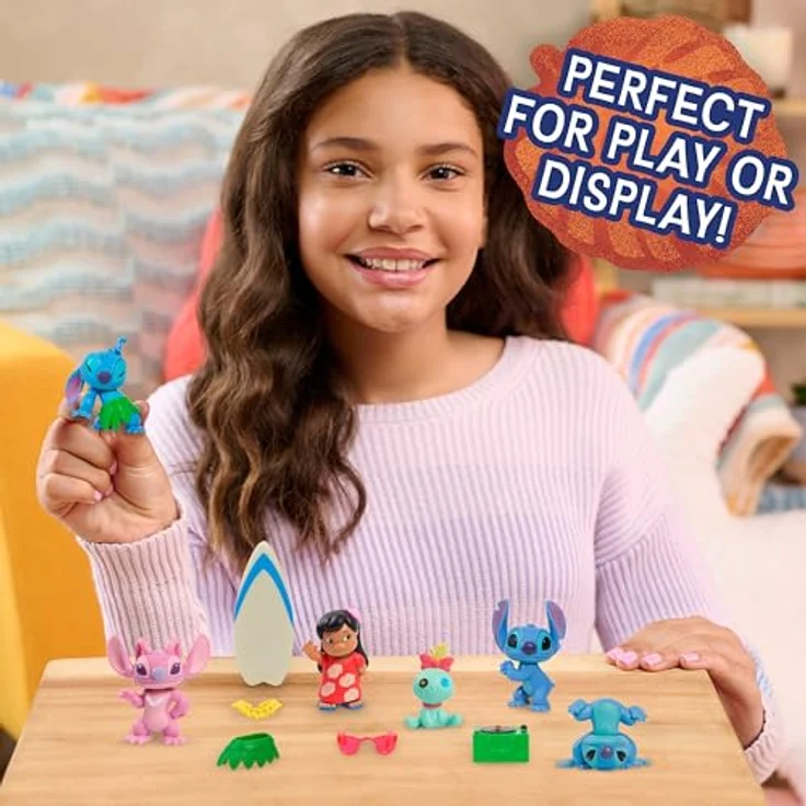 Just Play Stitch Movie Collectible 7 Figure Pack, 11-teiliges Spielzeugset mit 6 Figuren und 5 Zubehörteilen, ab 3 Jahren – Bild 4