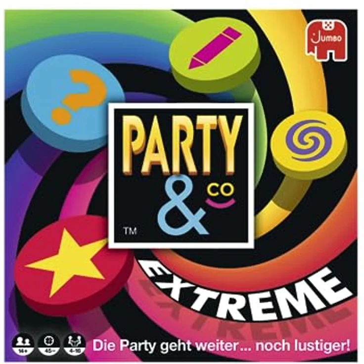 Jumbo Party & Co. Brettspiel Extreme 4.0, für 3-20 Spieler, deutsches Teamspiel mit neuen Inhalten und 4 Herausforderungen, ab 14 Jahren – Bild 2