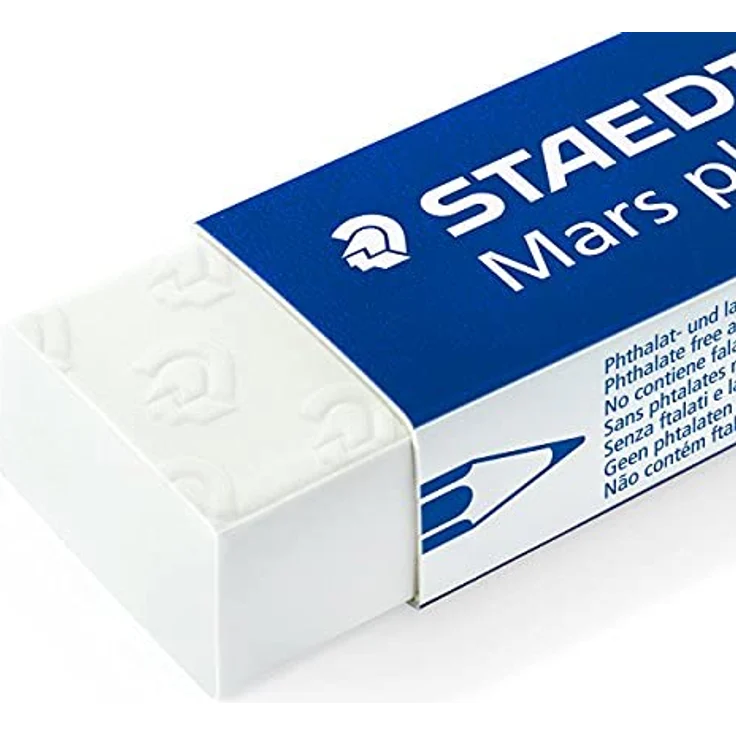STAEDTLER 526 50 BK2D Radierer Mars plastic phtalat und latexfrei, 2 Stück auf Blisterkarte, weiß – Bild 3