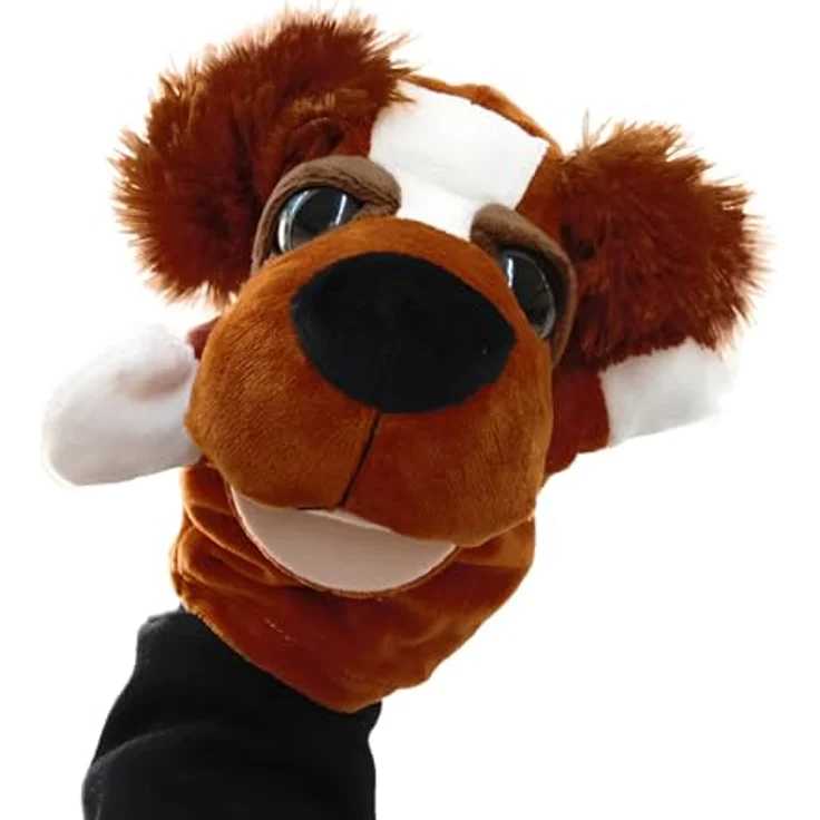 LOMTRATS Tierhandpuppen Set, Wolf, Tiger, Löwe, Affe, 25 cm, bewegliche Münder, ideal für Geschichtenerzählen und Unterricht, sicher und waschbar – Bild 1