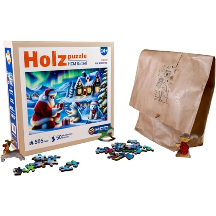 HCM Kinzel Holzpuzzle – Am Nordpol, 505 Teile, detailreiches Design, hochwertiges Holz, leuchtende Farben, langlebige Premium-Qualität – Bild 3