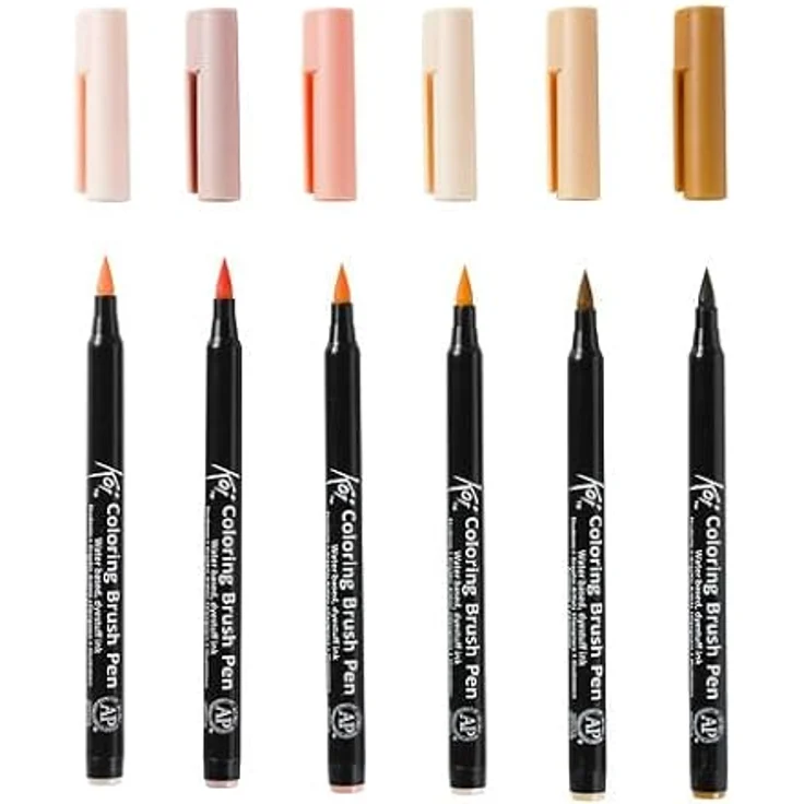 SAKURA Koi Malpinsel-Set, einzigartige Manga-Kollektion, 6 Farben (POXBRMAN6) - Hochwertige Pinselspitzen für druckqualität, streifenfreie Abdeckung – Bild 6