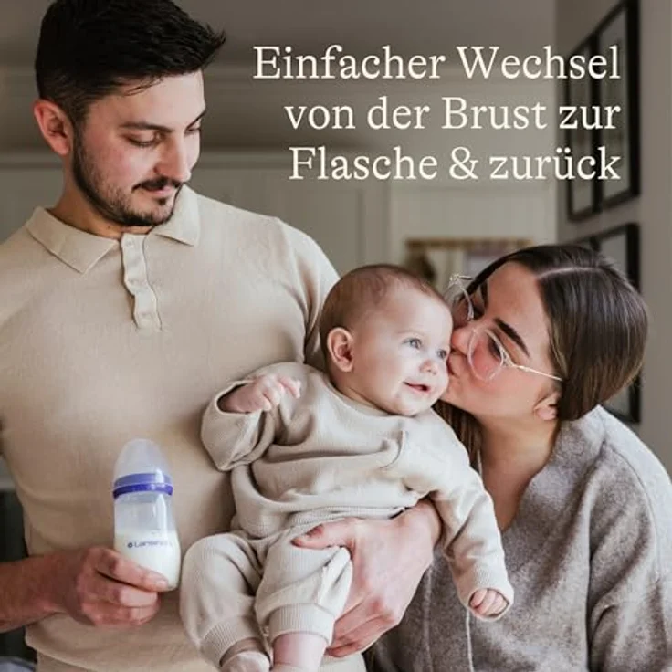 Lansinoh Starter-Set mit 2 PP Flaschen (160 ml & 240 ml), 3 Natural Wave® Trinksaugern (Gr. S, M & L), inkl. Anti-Kolik-Ventil, für sanften Übergang zwischen Stillen und Flasche – Bild 3