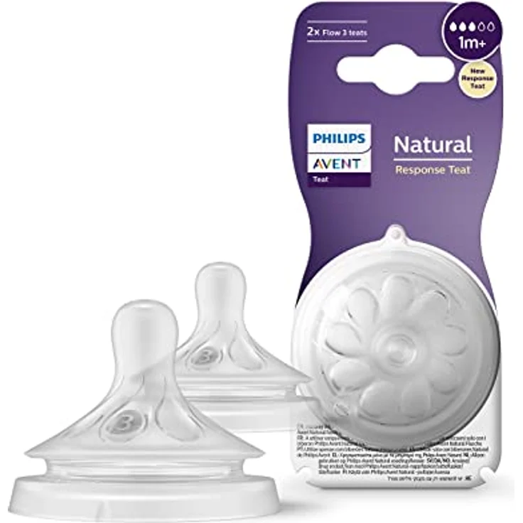 Philips Avent Natural Response Sauger – 2x Sauger mit Durchflussstärke 3, BPA-frei, für Neugeborene ab 1 Monat (Modell SCY963/02) – Bild 1