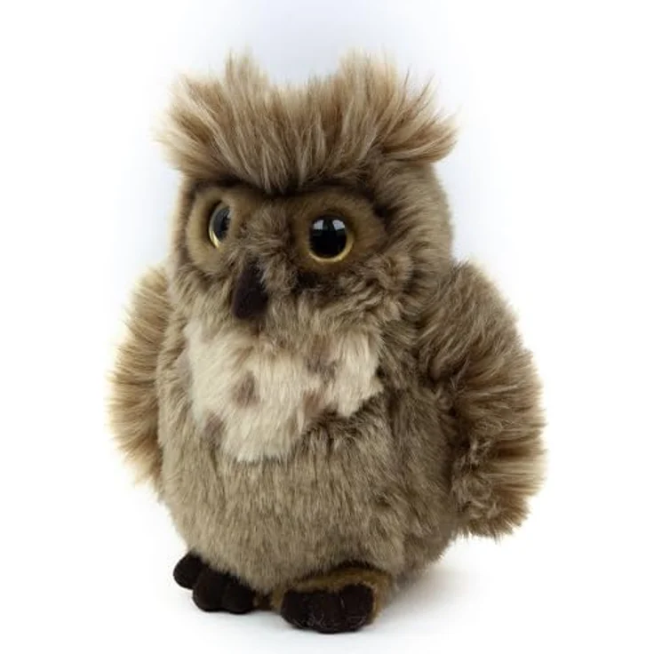 Teddys Rothenburg Uhu Kuscheltier Eule 17 cm, kuschelweiches Plüsch, braun, maschinenwaschbar bis 30°C – Bild 1