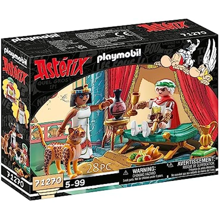 PLAYMOBIL Asterix 71270 Cäsar und Kleopatra, Leopard und eine Chaiselongue, Spielzeug für Kinder ab 5 Jahren – Bild 2