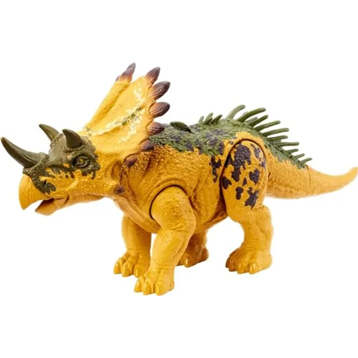 JURASSIC WORLD Wild Roar Regaliceratops - Brüllende Actionfigur mit Angriffsbewegungen, mit Track-Code für Augmented Reality-Erlebnisse, für Dinosaurier-Fans ab 4 Jahren, HLP19