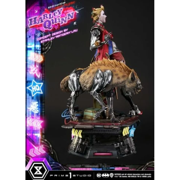 Prime 1 Studio Batman Ultimate Premium Masterline Series Statue Cyberpunk Harley Quinn, 60 cm mit LED-Beleuchtung und zwei austauschbaren Kopfteilen – Bild 8