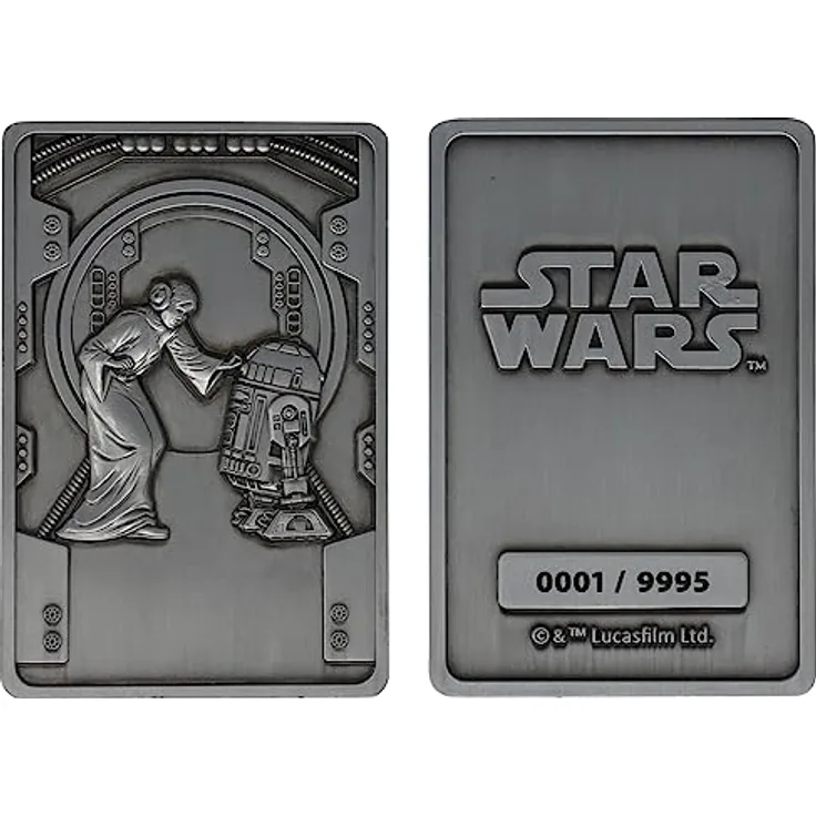 FaNaTtik Star Wars Iconic Scene Collection Metallbarren My Only Hope, Limited Edition FNTK-K-018, 75 x 50 mm, 9.995 Stück weltweit, mit Displaystand