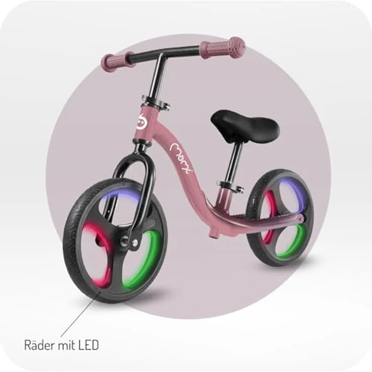 MoMi Laufrad Isoka 10 Zoll, LED-Leichträder mit Dynamo, höhenverstellbar, bis 35 kg – Bild 4