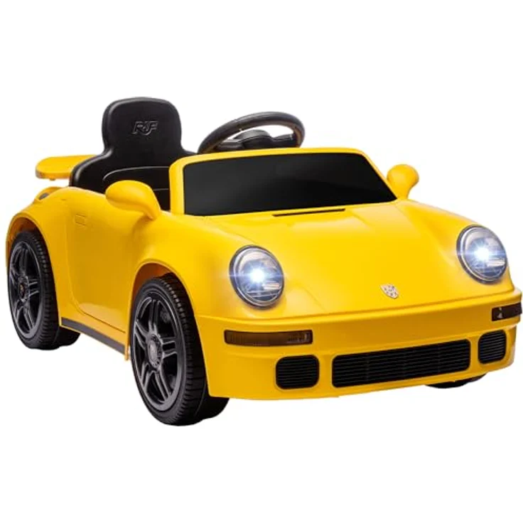 AIYAPLAY 12V Kinder Elektroauto RUF CTR "Yellowbird", mit 2,4 GHz Fernbedienung, 2 Motoren, Softstart, MP3-Player und LED-Leuchten, für 3-6 Jahre, Gelb – Bild 1