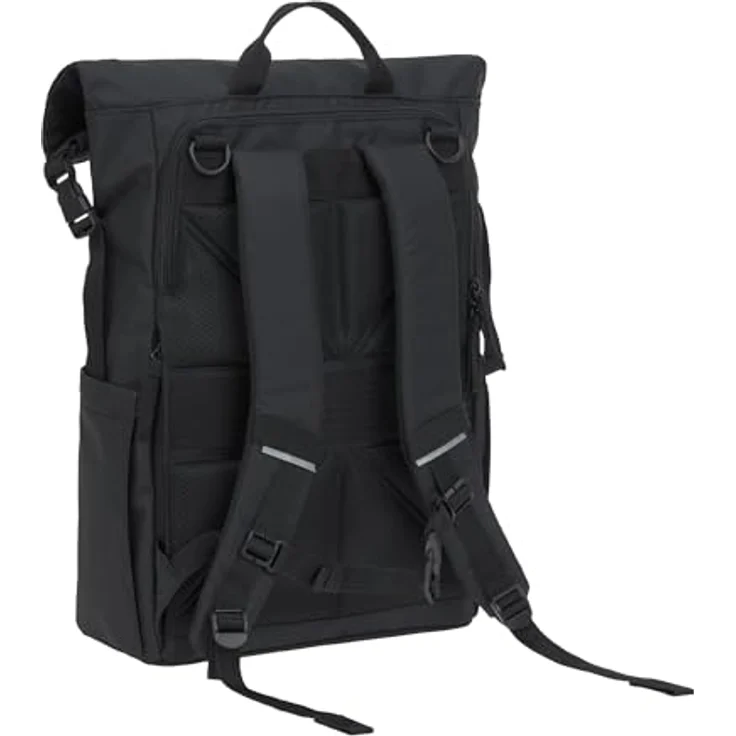 LÄSSIG Baby Wickelrucksack Wickeltasche Rucksack mit Wickelunterlage, nachhaltig produziert, 18,4-23,9 Liter Volumen, black – Bild 5