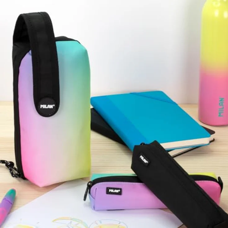Milan Multi-Federmäppchen Etui mit 4 Federmäppchen, Sunset + Black – Bild 5