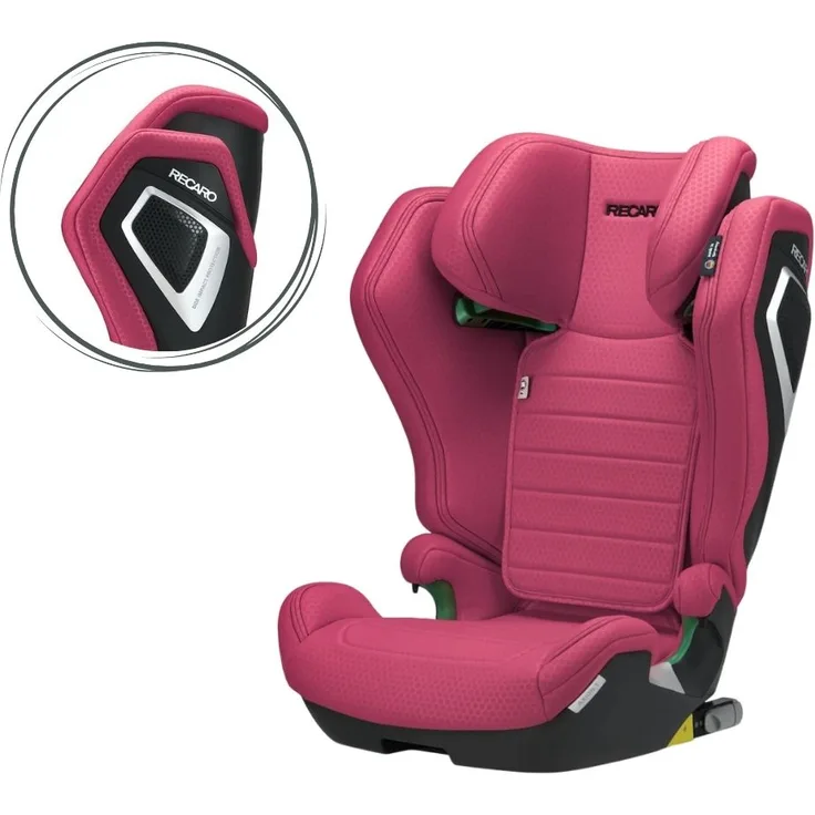 Recaro Axion 1, Kindersitz Gruppe 3 (3-12 Jahre) mit einfacher ISOFIX-Installation, Wow Pink