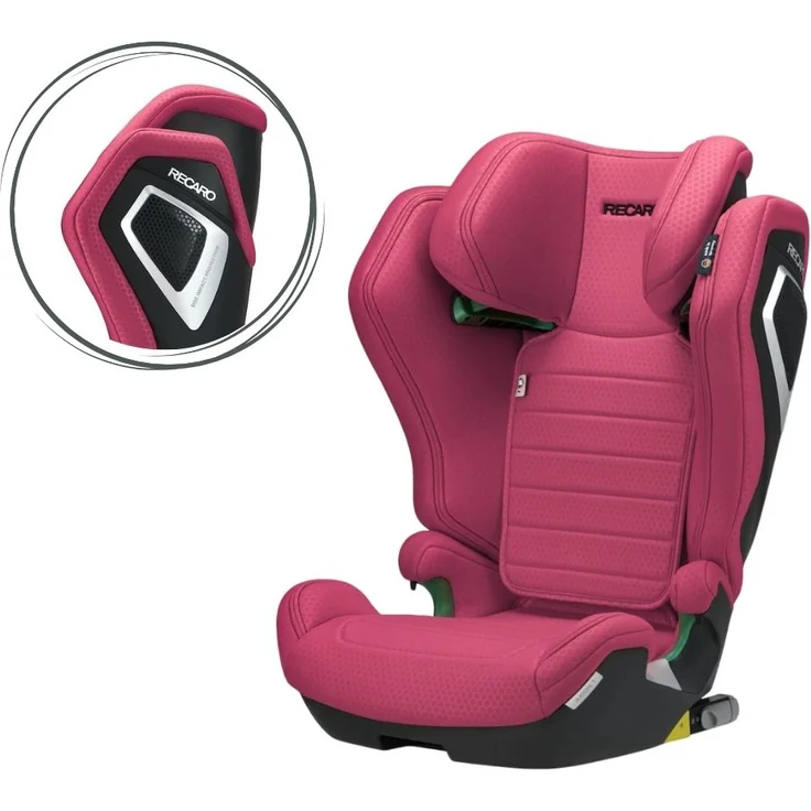 Recaro Axion 1, Kindersitz Gruppe 3 (3-12 Jahre) mit einfacher ISOFIX-Installation, Wow Pink
