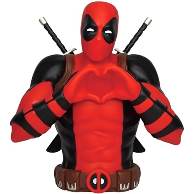 Monogram Deadpool Classic Spardose Deadpool Bust, hochdetaillierte Sammelfigur aus PVC, wasser- und bruchsicher
