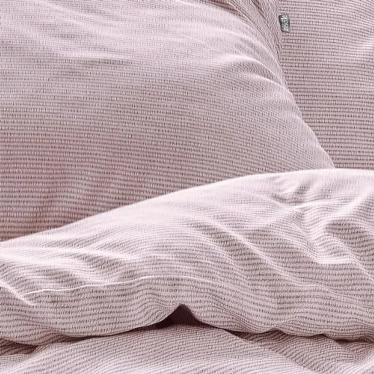 Irisette Seersucker Bettwäsche Easy Granby rosa, atmungsaktiv, luftig leicht, Sommerbettwäsche – Bild 3