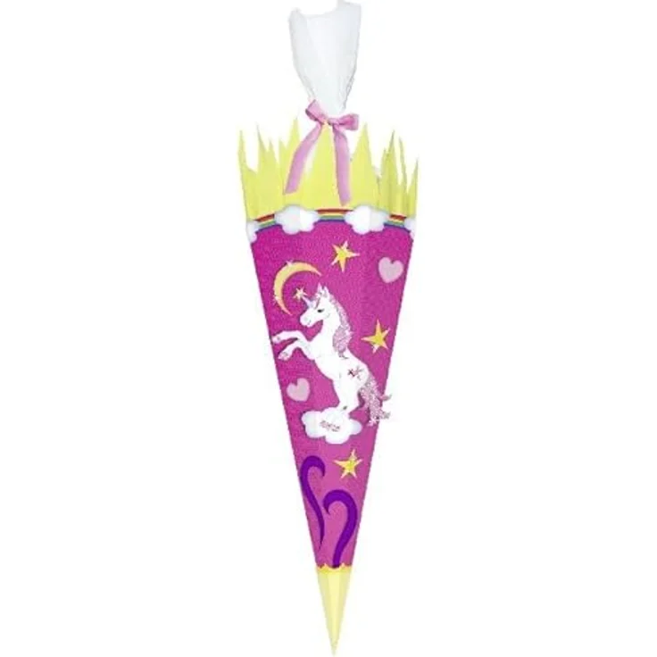 Schultüten Bastelset, Einhorn pink – Bild 5