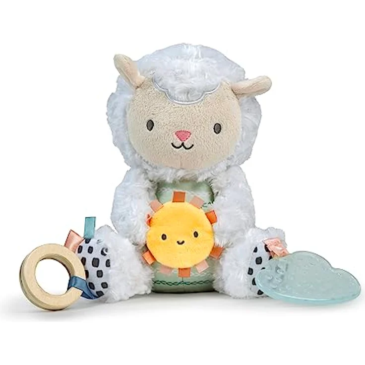 INGENUITY Calm Springs Activity Pal Sheppy, kuscheliges Plüschtier mit Beissring, geschlechtsneutral, für 0-36 Monate – Bild 1