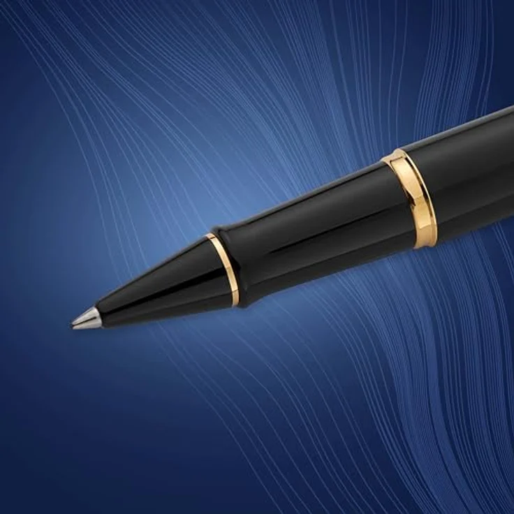 Waterman Expert Tintenroller, elegantes Design mit goldgalvanisierten Zierteilen, schwarz – Bild 4