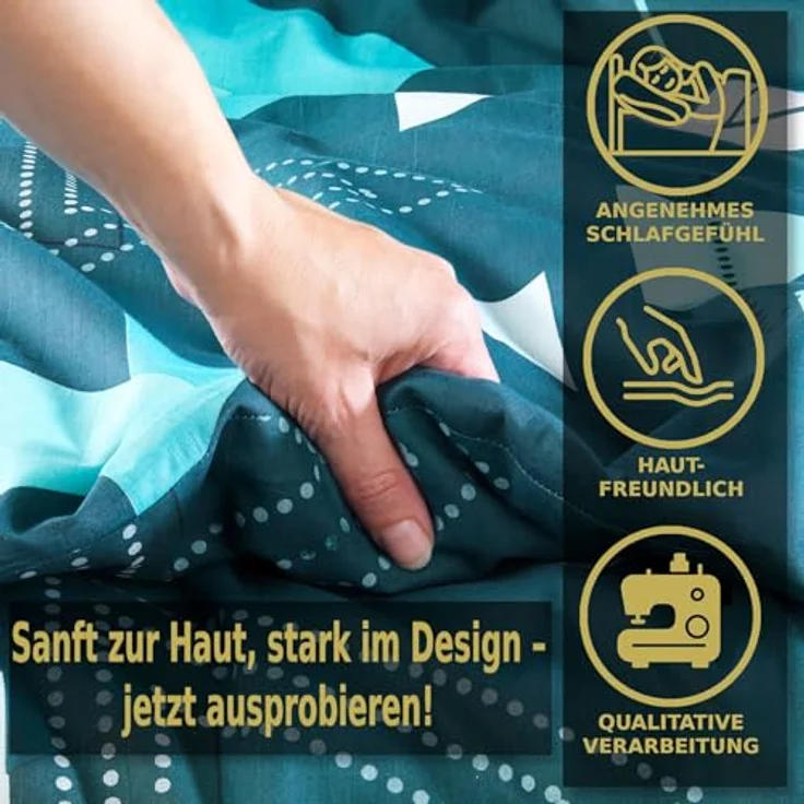 MALIKA Bettwäsche Set 155x220 cm, Baumwolle Renforcé, Oeko-TEX, Kissenbezug 80x80 cm, elegantes Rot, atmungsaktiv, für Allergiker geeignet – Bild 3