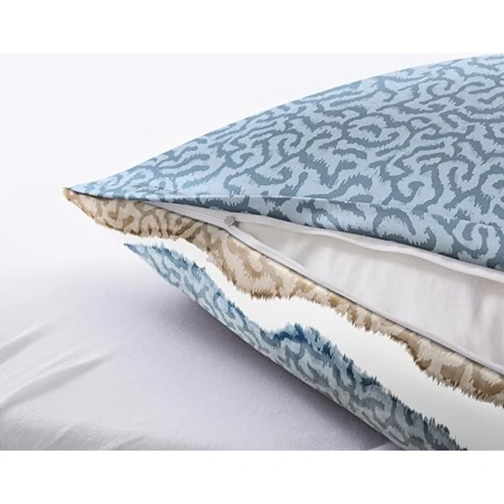 Kleine Wolke Bettwäsche Marea Mako-Satin, kissenbezug Wendeoptik, eisblau-Taupe, Größe 155x220 cm + 80x80 cm – Bild 3