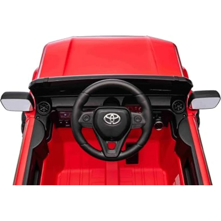 Beneo Motors Elektrisches Kinderauto Toyota Landcruiser 12V, rot, 2,4 GHz Fernbedienung, Bluetooth, Federung, USB-/AUX-Eingang, LED-Lichter, 2 x 25W Motor, ORIGINAL-Lizenz – Bild 4