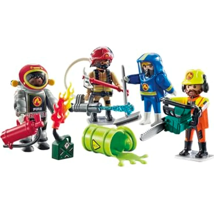 PLAYMOBIL 71468 My Figures Feuerwehr Spielset, Mehrfarbig mit abnehmbaren Zubehör und authentischem Feuerwehr-Equipment für fantasievollen Spielspaß – Bild 6