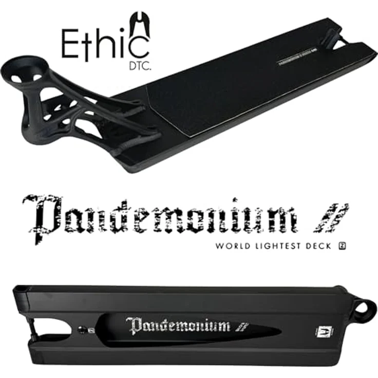 Ethic DTC Pandemonium V2 BOXED Stunt-Scooter Deck Schwarz matt 580mm - Leichtgewichtiges High-End-Deck für anspruchsvolle Scooter-Fans – Bild 2