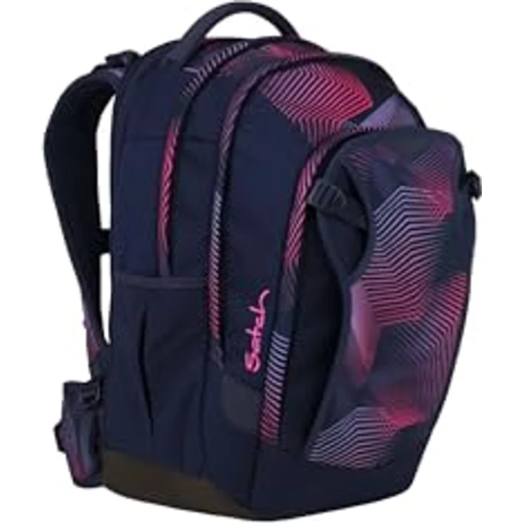 Satch match plus Schulrucksack, erweiterbar auf 35 Liter, ergonomisch, mit Fronttasche in Seismic Pink - Dunkelblau – Bild 3