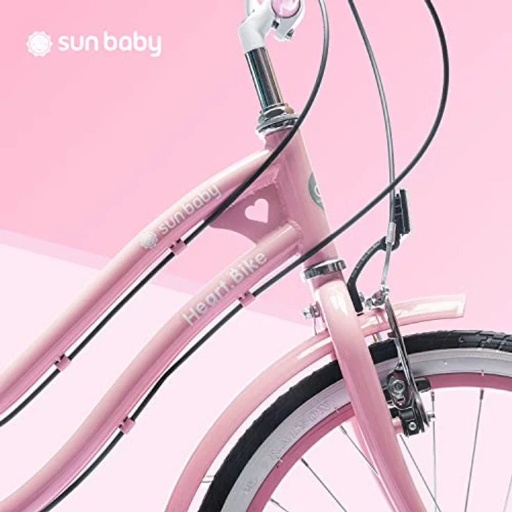 sun baby Mädchenfahrrad 20 Zoll Radgröße Heart Bike 6 Gang Shimano Kinderfahrrad für Mädchen von 6 bis 10 Jahre (Rosa, 20 Zoll) – Bild 3