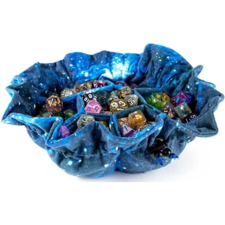 FanRoll Würfelbeutel mit Fächern, Velvet Galaxy, für über 150 Würfel, Größe 25 x 25 x 2 cm