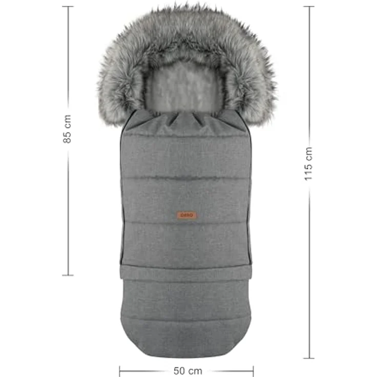 Goldkids - Winter Fußsack für Kinderwagen Babyschale Schlittensack - wasserdicht Baby Fußsack Kuschelsack Winterfußsack 115/85 cm x 50 cm - Grau – Bild 2