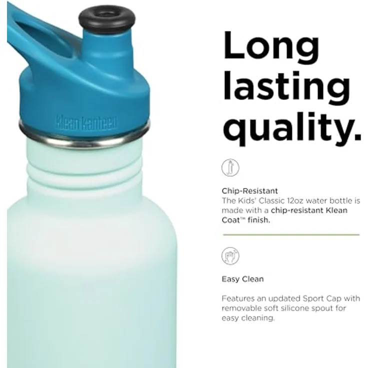 Klean Kanteen Classic Narrow Blue Tint - 800ml Edelstahlflasche mit Sport Cap – Bild 5