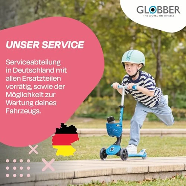 Globber GO-UP BABY 360 LIGHTS coral pink-pastellrosa, 3-in-1 Kinderfahrzeug mit LED-Leuchten und Klappmechanismus – Bild 6
