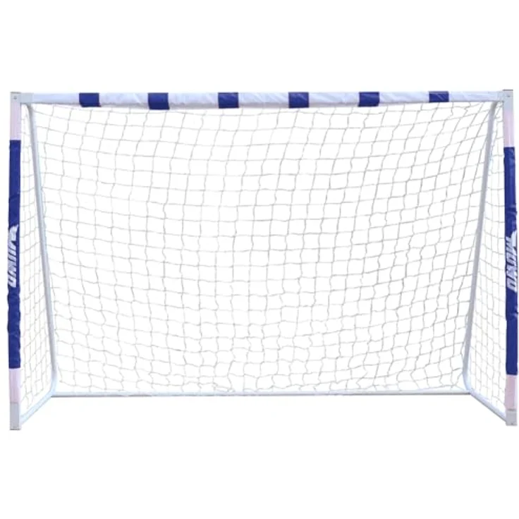 MUWO Fußballtor aus Stahl, 3 x 2 Meter, robust und einfach aufzubauen, für Indoor und Outdoor geeignet (Blau) – Bild 2