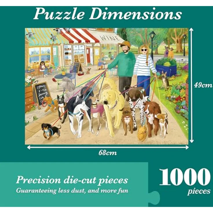 Falcon Jumbo Puzzle 1000 Teile Hundespaziergang, hochwertige Qualität – Bild 2