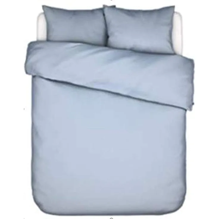 ESSENZA Bettwäsche Minte Eisblau, 135x200 + 1x 80x80 cm, 100% Baumwollsatin, Uni - Hochwertige weiche Bettwäsche mit elegantem 'washed look'