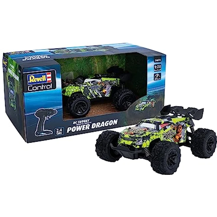 Revell Control Car Power Dragon I Rasante Höchstgeschwindigkeit von bis zu 25 km/h I Präzises Fahrverhalten dank Stoßdämpfern I Langlebiger Li-Ion Akku I 20 Minuten Fahrzeit I Für Kinder ab 8 Jahren – Bild 1