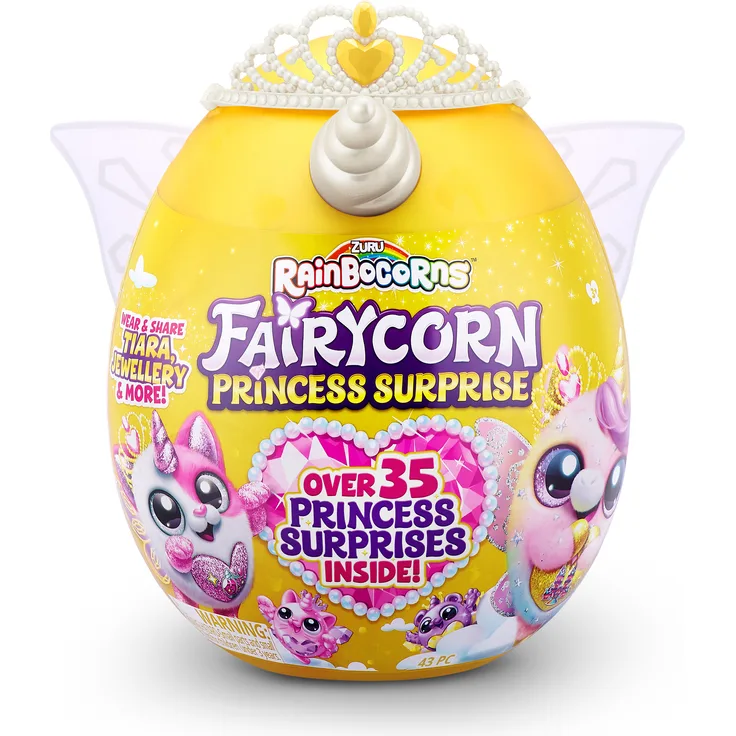 Zuru Rainbocorn Fairycorn Prinzessin Knuffel Assorti, mit 35+ Überraschungen, inklusive Tiara, Zauberstab und tragbaren Flügeln, 6 Sammelvarianten