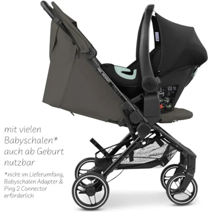 ABC Design Reisebuggy Ping 2 Trekking - Kinderbuggy mit großen Rädern, flacher Liegeposition und kompaktem Faltmaß - ab Geburt bis 22 kg - Cloud – Bild 5