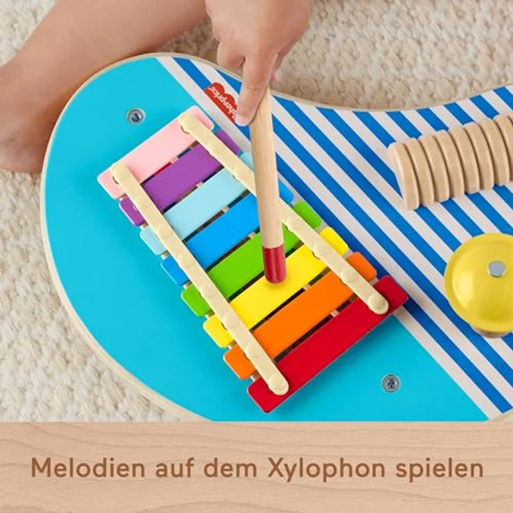 Fisher-Price® Holz-Musiktisch mit Percussion-Instrumenten, fördert Feinmotorik und Kreativität, FSC-zertifiziert – Bild 5