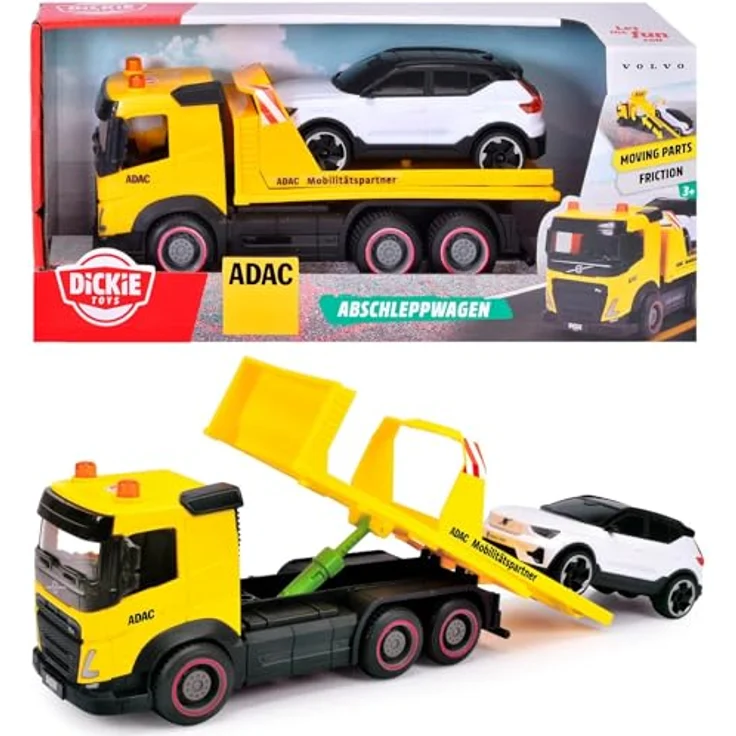 Simba Dickie ADAC Abschleppwagen, Spielzeugauto mit beweglicher Lenkung und Abschleppmechanismus – Bild 1